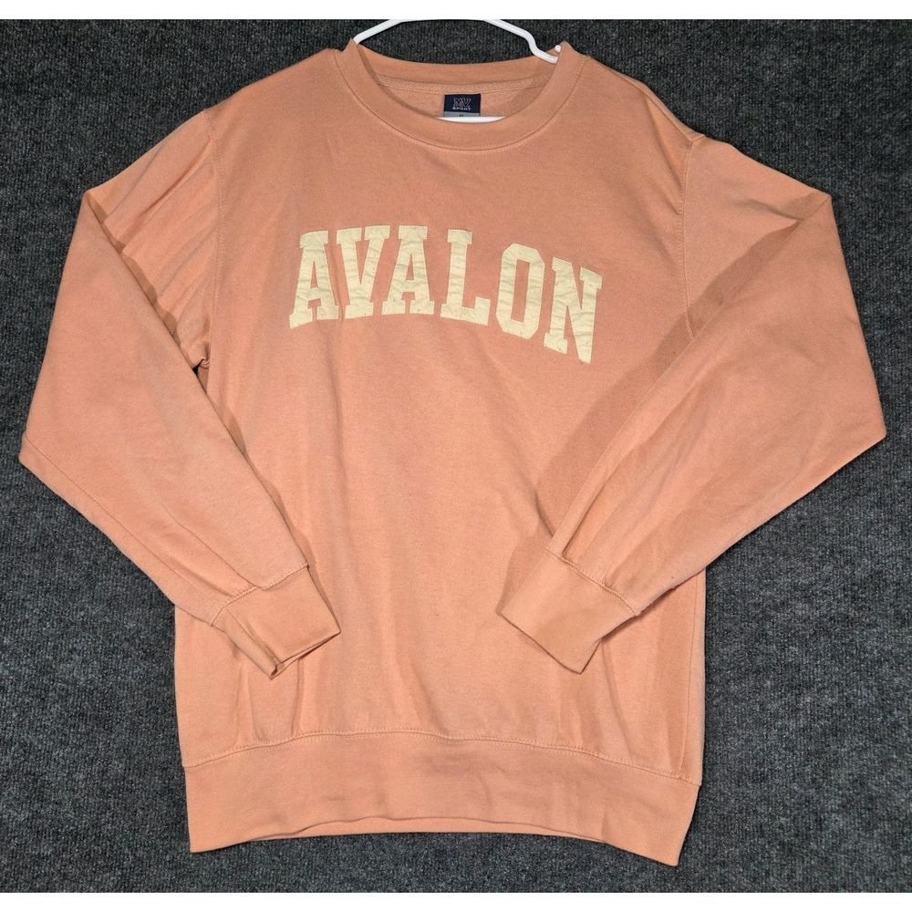 MV Sport Avalon Crewneck Sweatshirt Womens Medium Peach Collegiate Preppy